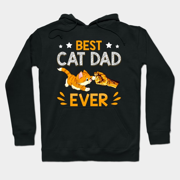 Best Cat Dad Ever Paw Fist Bump Hoodie by TeesCircle